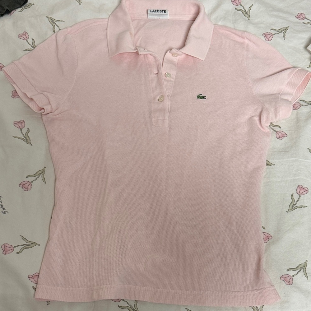 Lacoste Women's Light Pink Button Down Shirt